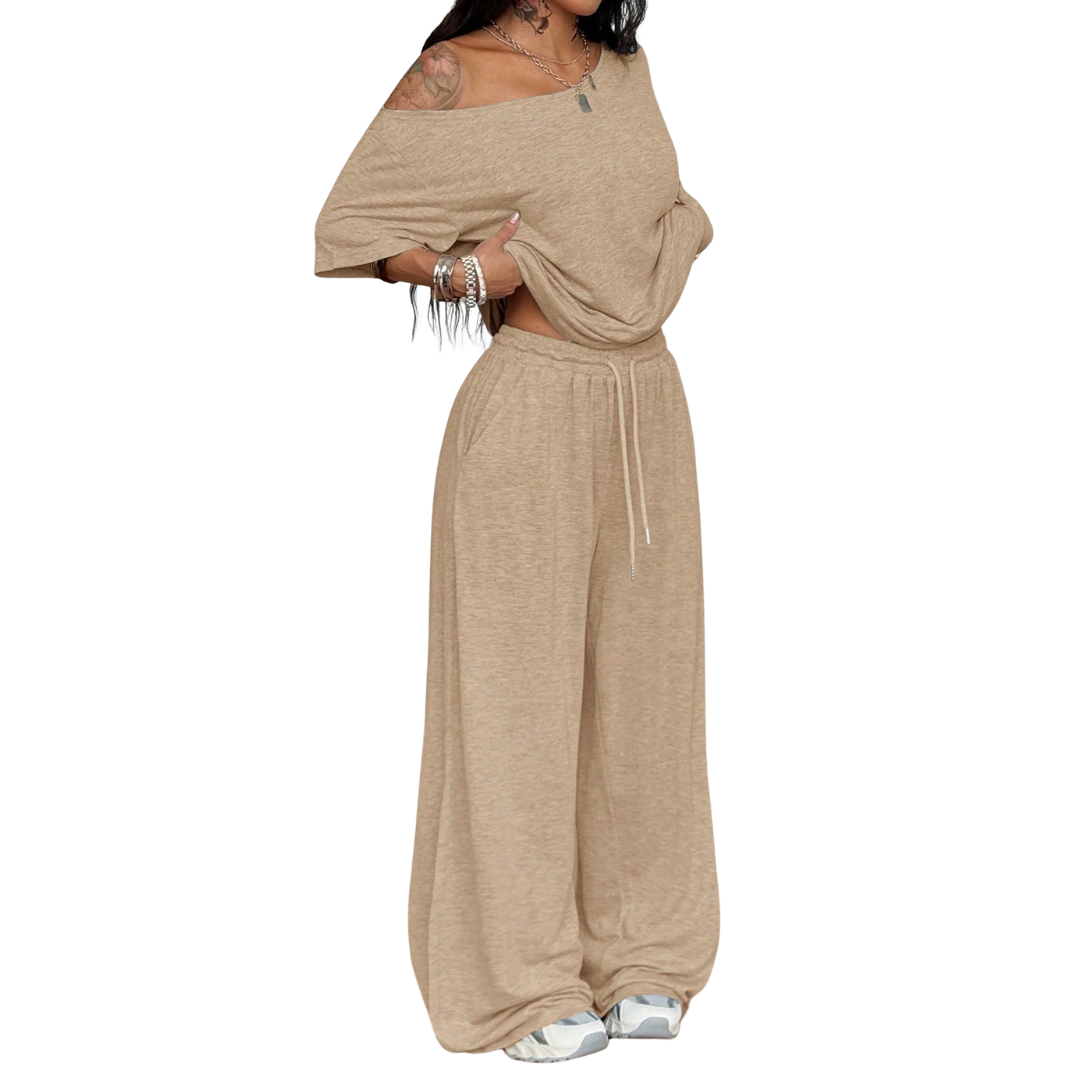 DARYN™ – Relaxed Off-Shoulder Wide Leg Two Piece Outfits