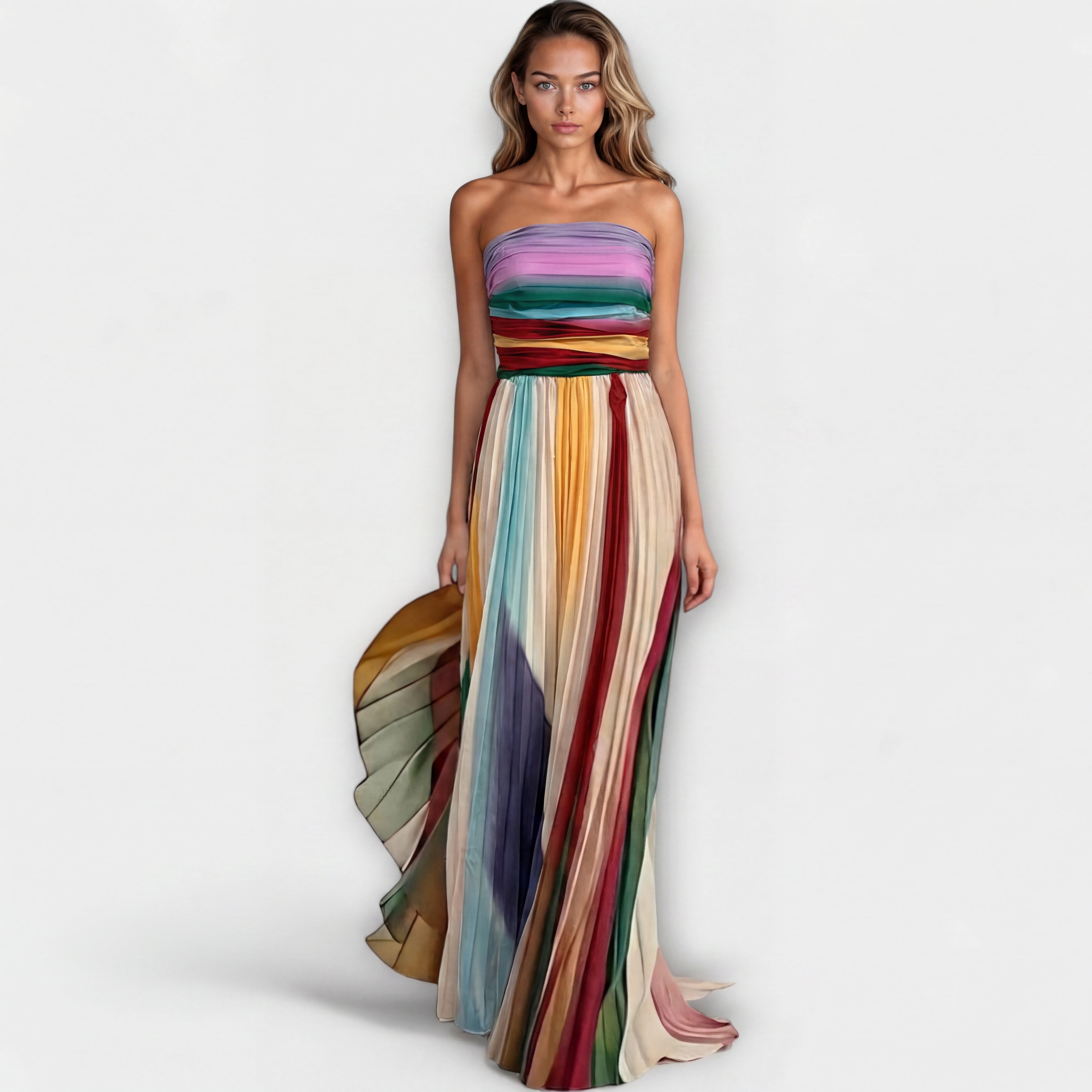 MARIGOLD™ – Bold & Flowing Strapless Dress